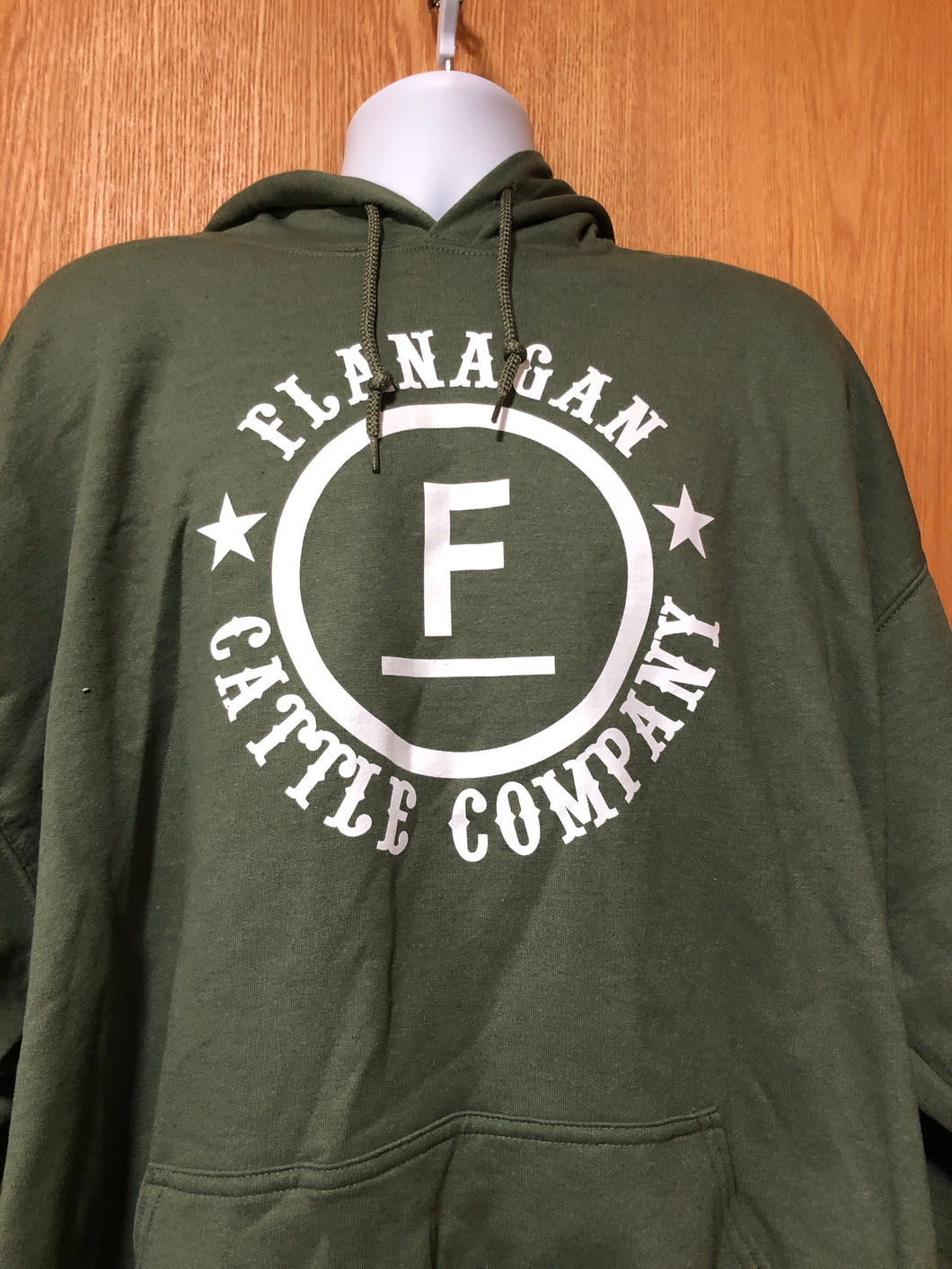 Olive Green Hoodie with White Logo